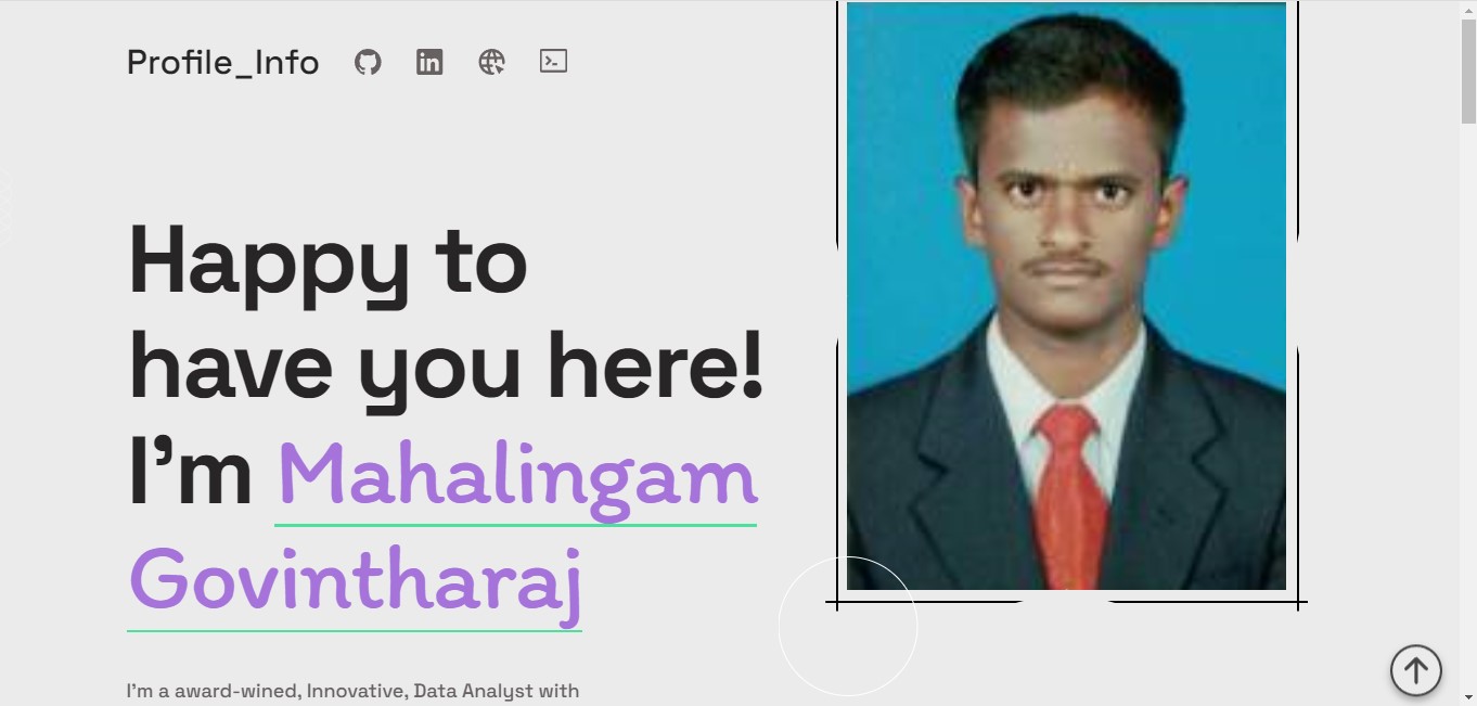 screenshot of responsive portfolio website